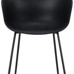 Veke Seattle Tuoli Käsinojilla Musta, Mustat Jalat