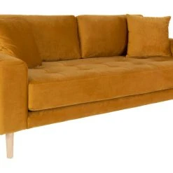 House Nordic Lido 2-istuttava Sohva Sinapinkeltainen Bluvel 68 Sametti -Veke Myymälä 1301434 1