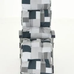 4Living Baden Baden Tuoli+pehmuste, Hopea Siniharmaa