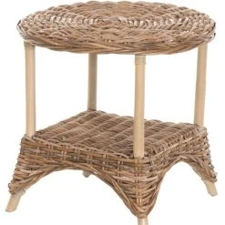 4Living Pulau Rottinkipöytä Ø50 Cm Antiikinharmaa -Veke Myymälä 603073 1