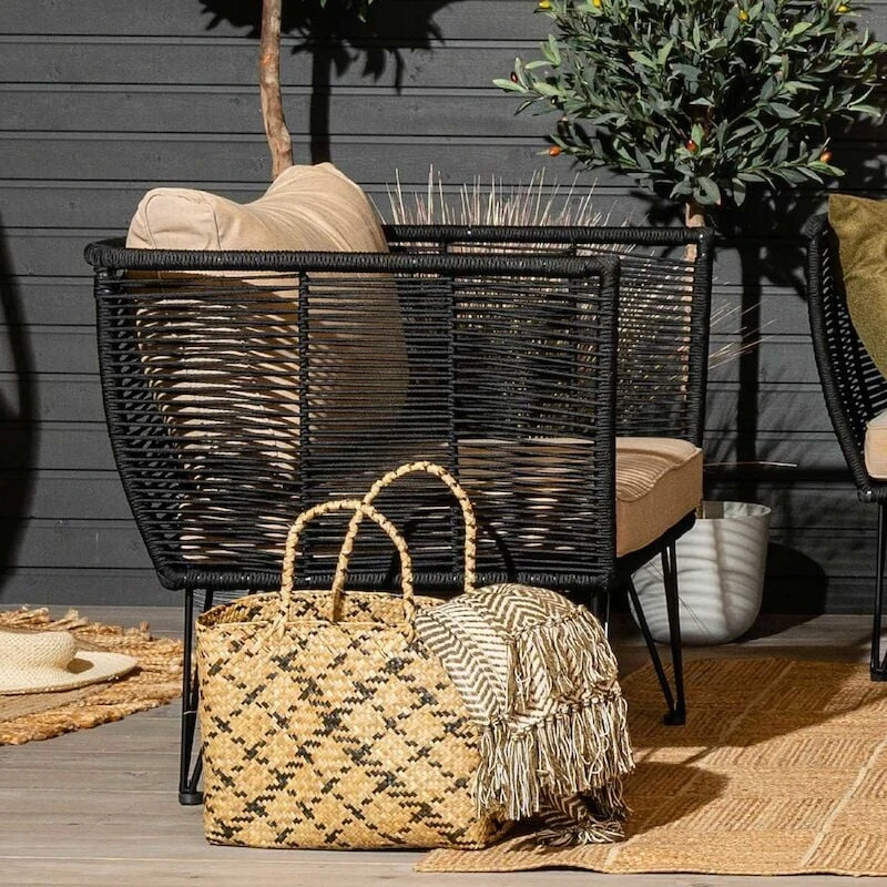 Bloomingville Mundo Nojatuoli Musta/beige 4 Bloomingville Mundo Nojatuoli Musta/beige - Image 4