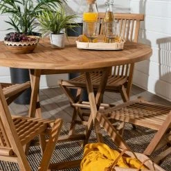 House Nordic Oviedo Pyöreä Tiikki Ruokapöytä Ø100 Cm 2-laatuinen