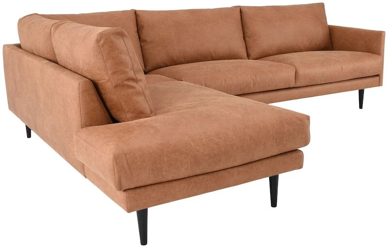 Veke Huurre Avokulmasohva Vasen Konjakki,Colorado 603,Jalka J-138 Musta