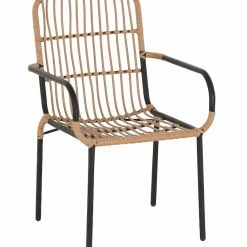 Veke Oldie Tuoli Luonnonväri Polyrottinki, Mustat Jalat