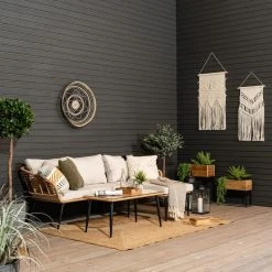 Veke Scandic Sohvapöytä Lasilla Luonnonväri