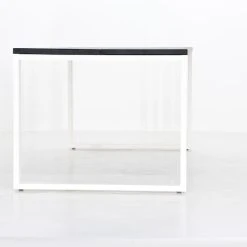 Veke Honka Lankkupöytä Metallijaloilla 220x90 Musta/valkoinen