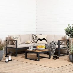 Veke Aava Sohvapöytä 65x65 Cm Antrasiitti/ruskea