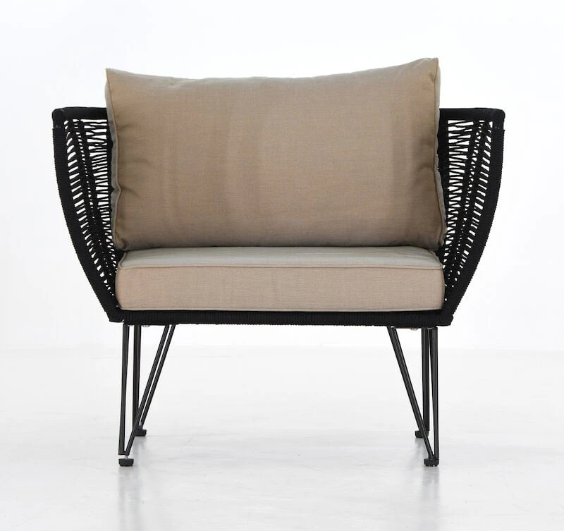 Bloomingville Mundo Nojatuoli Musta/beige 2 Bloomingville Mundo Nojatuoli Musta/beige - Image 2