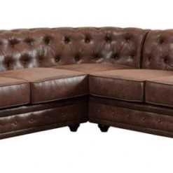 Veke Chesterfield Vintage Kulmasohva 2K2 Tummanruskea