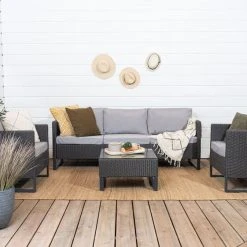 Veke Dublin Nojatuoli Tummanharmaa, Harmaat Pehmusteet