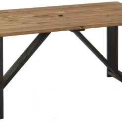 Ecofurn Jussi Ruokapöytä 160x88 Cm Musta Runko, Ruskea Kansi