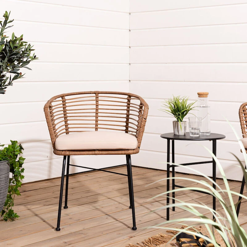 Veke Lehmus Tuoli Luonnonväri, Mustat Jalat 2 Veke Lehmus Tuoli Luonnonväri, Mustat Jalat - Image 2