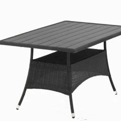 Outfit Oscar Puutarhapöytä 150x85 Cm Musta Polyrottinki/metalli -Veke Myymälä outfit oscar puutarhapoyta 150x85 musta polyrottinki 01