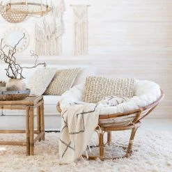 Veke Pesä Korituoli Luonnonväri Rottinki, L.valkoinen Pehmuste -Veke Myymälä pesa pallotuoli luonnonvarinen rottinki web 5