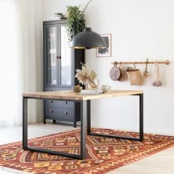 Veke Ruska Ruokapöytä 150x100 Cm Antiikkipetsattu Harjattu Ja Lakattu Mänty/musta Met -Veke Myymälä ruska lankkupoyta 150x100 cm antiikkipetsattu musta web 8