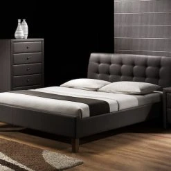 Halmar Samara Sängynrunko 160x200cm Musta Keinonahka