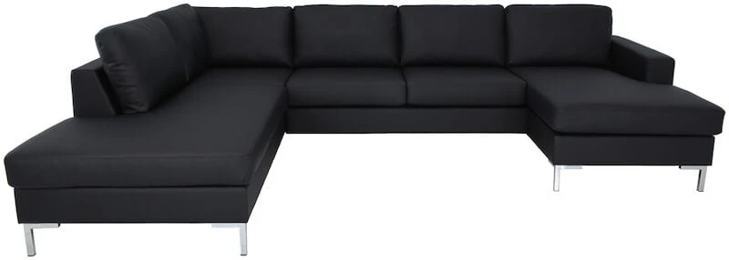 Veke Toronto U-kulmasohva Vasen Musta Madryt Noir 910 PU-keinonahka, L1-metallijalat 1 Veke Toronto U-kulmasohva Vasen Musta Madryt Noir 910 PU-keinonahka, L1-metallijalat