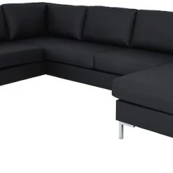 Veke Toronto U-kulmasohva Vasen Musta Madryt Noir 910 PU-keinonahka, L1-metallijalat 5 Veke Toronto U-kulmasohva Vasen Musta Madryt Noir 910 PU-keinonahka, L1-metallijalat -Veke Myymälä toronto u kulmasohva vasen musta pu keinonahka 4