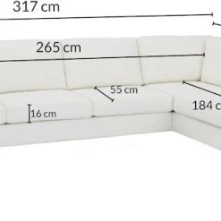 Veke Toronto XL-avokulmasohva Vasen Valkoinen Madryt 910 PU-keinonahka, L1-metallija