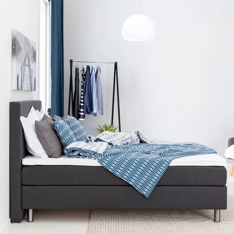 Unia 100 Jenkkisänkypaketti 160x200 Cm Tummanharmaa, 5 Cm Prof Vm, Metallijalat 2 Unia 100 Jenkkisänkypaketti 160x200 Cm Tummanharmaa, 5 Cm Prof Vm, Metallijalat - Image 2