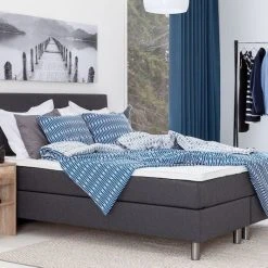 Unia 100 Jenkkisänkypaketti 160x200 Cm Tummanharmaa, 5 Cm Prof Vm, Metallijalat 8 Unia 100 Jenkkisänkypaketti 160x200 Cm Tummanharmaa, 5 Cm Prof Vm, Metallijalat -Veke Myymälä unia 100 jenkkisanky 160x200cm viistosta