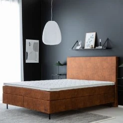 Unia Copenhagen Jenkkisänkypaketti 160x200 Cm L Konjakinruskea 5 Cm Profiloidull