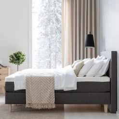 Unia 300 Jenkkisänkypaketti 160x200 Cm M/L T.harmaa, 8cm Prof Vm, Jalat 18cm Roy -Veke Myymälä unia jenkkisankypaketti 160cm sivusta